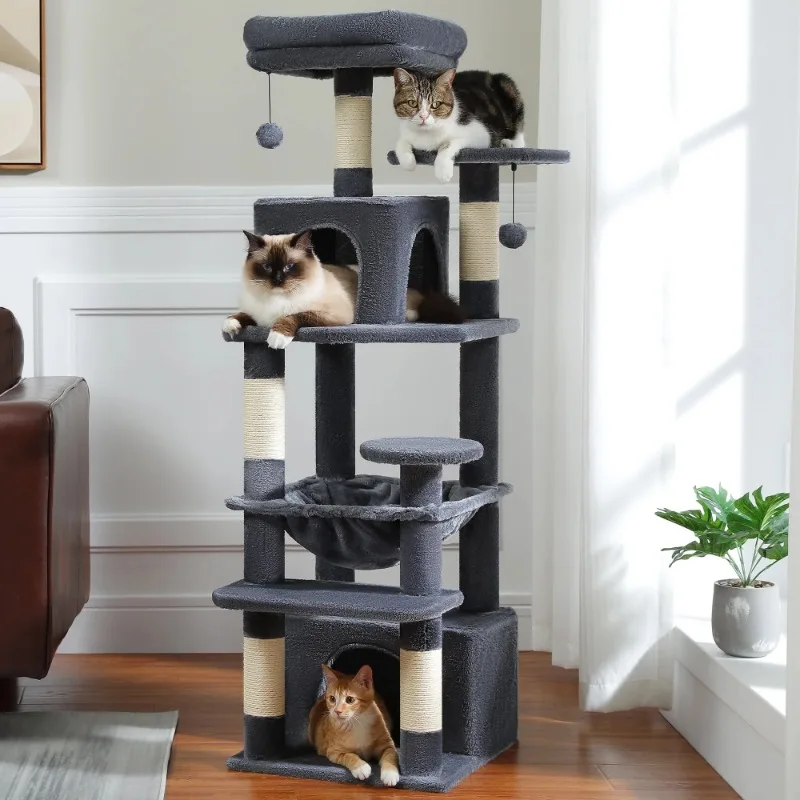 PAWZ Road Cat Tree Tower 54" Multi-Level Cat Condo with 5 Scratching Posts for indoor Cats
PAWZ Road Cat Tree Tower 54" Multi-Level Cat Condo with 5 Scratching Posts for indoor Cats