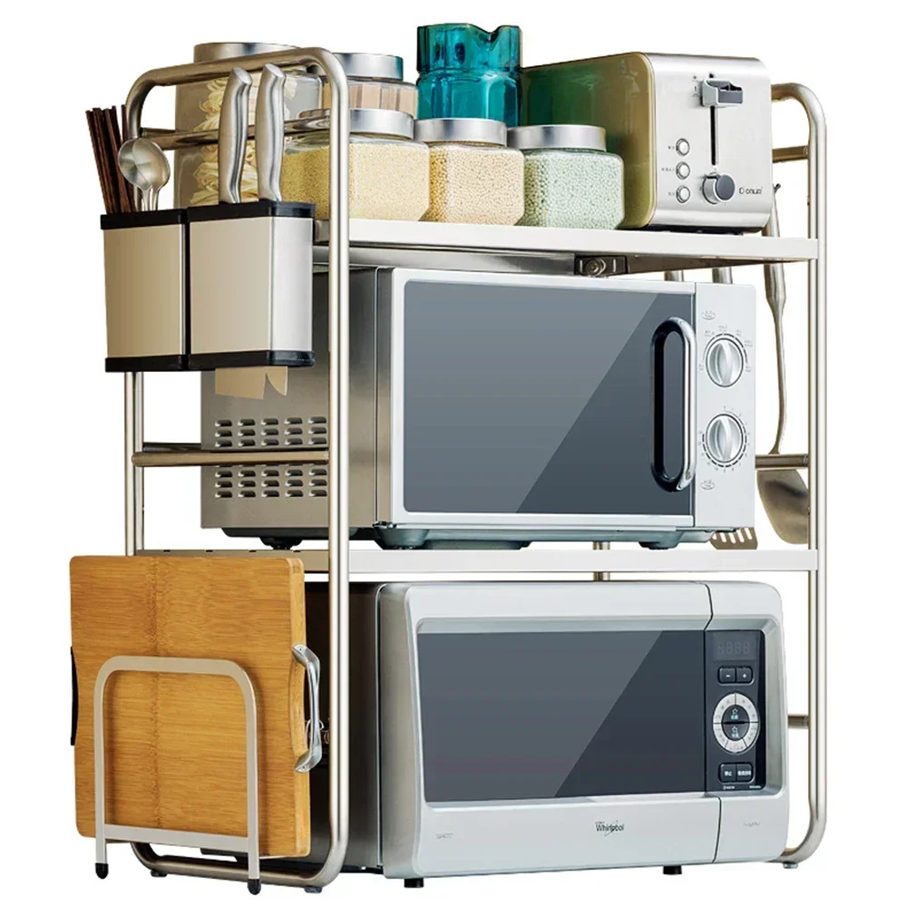 2 Layers Kitchen Tabletop Microwave Oven Shelf Baking Box Cabinet Stainless Steel Material Spice Rack Solid and Durable Bathroom
2 Layers Kitchen Tabletop Microwave Oven Shelf Baking Box Cabinet Stainless Steel Material Spice Rack Solid and Durable Bathroom