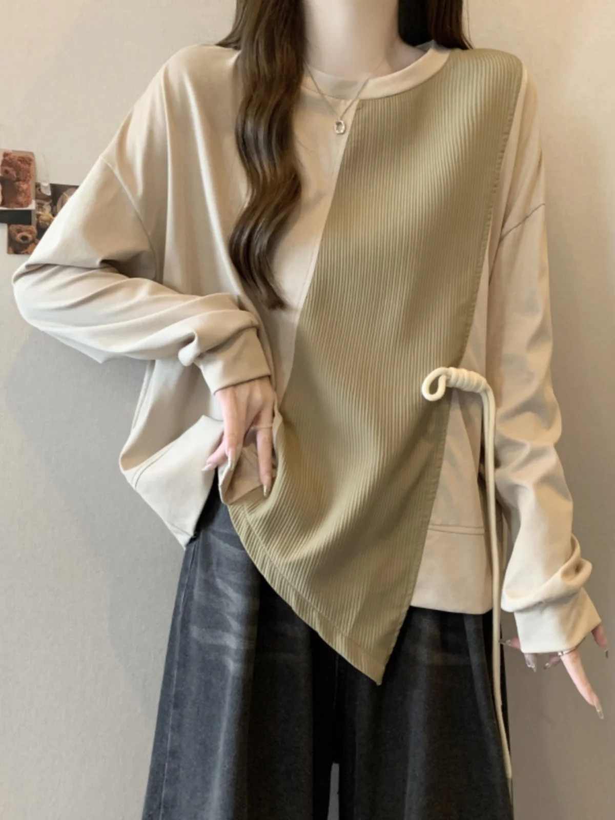 Irregular Long Sleeve Hoodie Women's Spring Autumn plus Size Base Shirt Fat MM Slimming High-End Unique Color Block Top
Irregular Long Sleeve Hoodie Women's Spring Autumn plus Size Base Shirt Fat MM Slimming High-End Unique Color Block Top