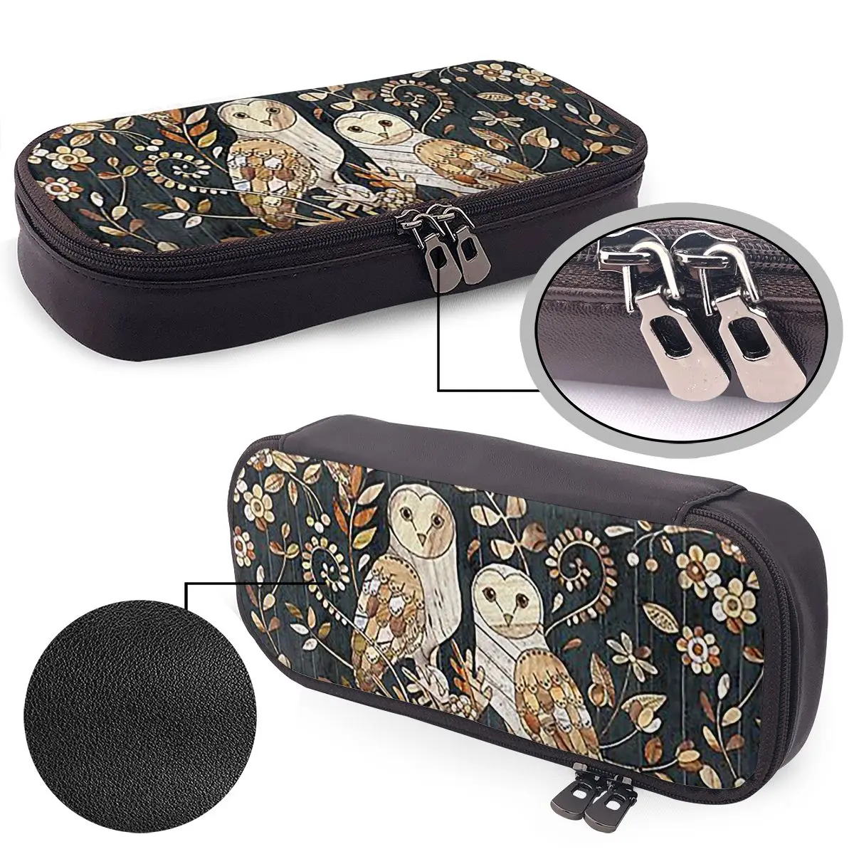 Wooden Wonderland Barn Owl Collag Leather Pencil Case for Boys Girls Gifts Pen Box Pencil Bag Stationery Supplies Pen Holder Bag
Wooden Wonderland Barn Owl Collag Leather Pencil Case for Boys Girls Gifts Pen Box Pencil Bag Stationery Supplies Pen Holder Bag