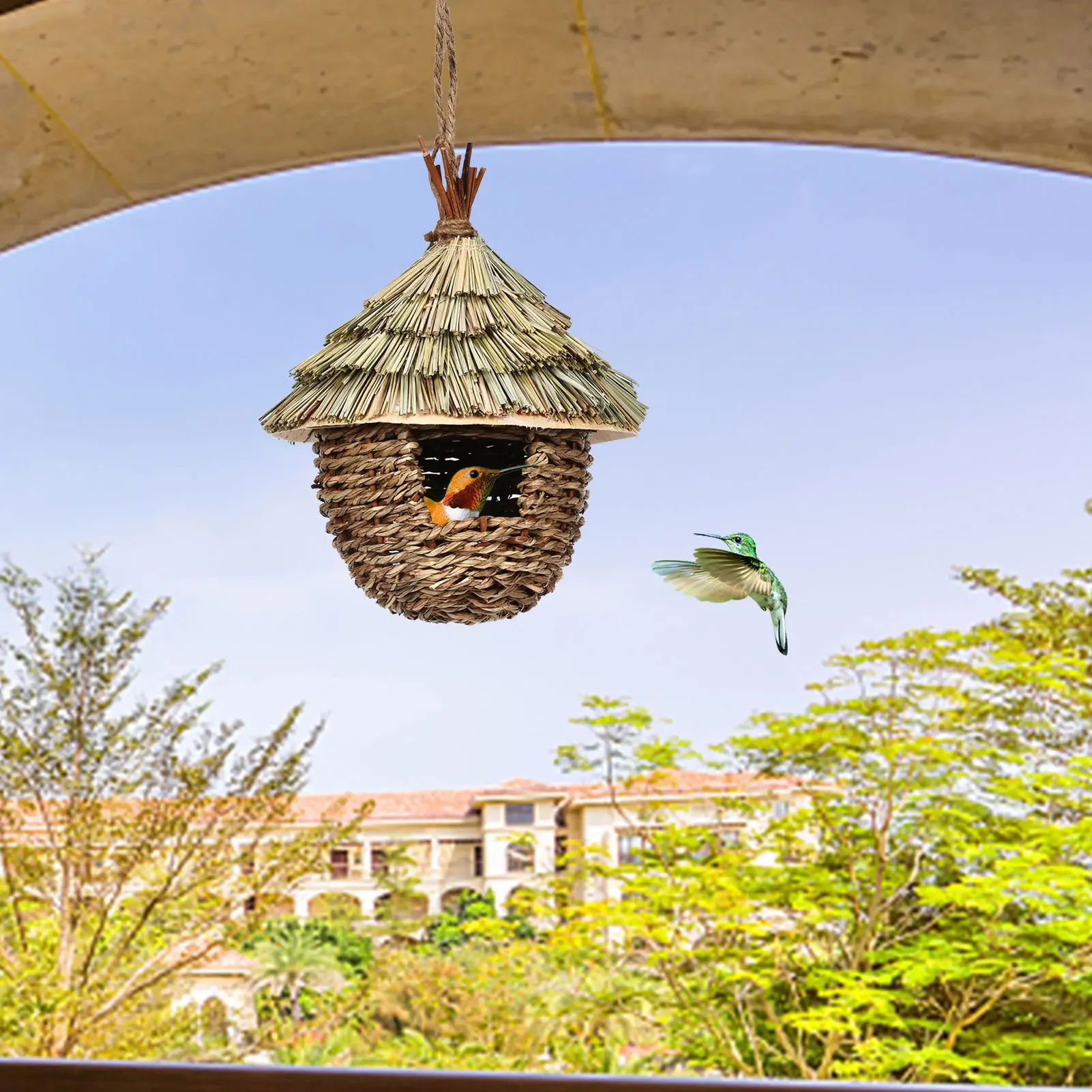 Charming Decorative Hummingbird House Hand-woven Hummingbird Nest House Natural Grass Hung Bird For Garden Patio Lawn Office
Charming Decorative Hummingbird House Hand-woven Hummingbird Nest House Natural Grass Hung Bird For Garden Patio Lawn Office