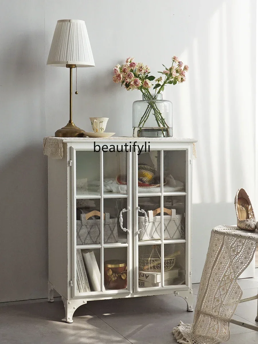 Asmt52 French white wrought iron sheet glass storage display side cabinet living room sofa storage corner cabinet
Asmt52 French white wrought iron sheet glass storage display side cabinet living room sofa storage corner cabinet