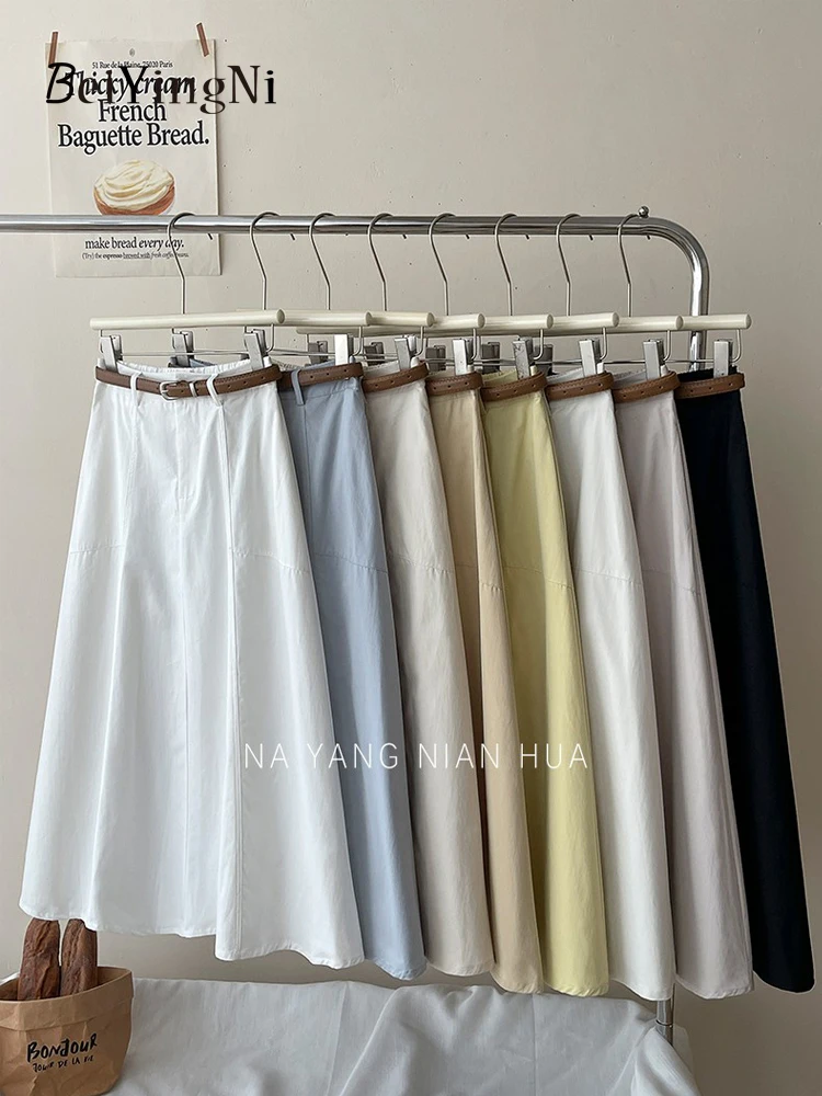 Beiyingni Retro 2025 Fashion Korean Women's Cargo Skirt With Belt Summer Streetwear Casual A-line Midi Skirts Female Chic Jupes
Beiyingni Retro 2025 Fashion Korean Women's Cargo Skirt With Belt Summer Streetwear Casual A-line Midi Skirts Female Chic Jupes