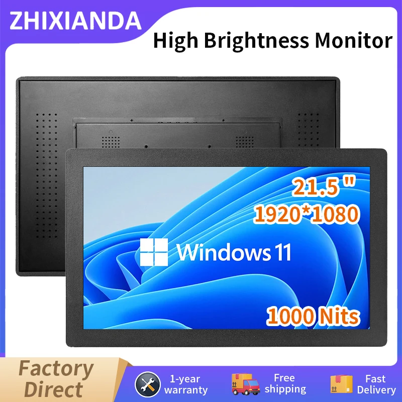 Zhixianda 21.5 Inch 1000 Nits Embedded Touch Screen Monitor 1920*1080 Panel Mount Industrial LCD Display HDMI VGA DVI Interface
Zhixianda 21.5 Inch 1000 Nits Embedded Touch Screen Monitor 1920*1080 Panel Mount Industrial LCD Display HDMI VGA DVI Interface
