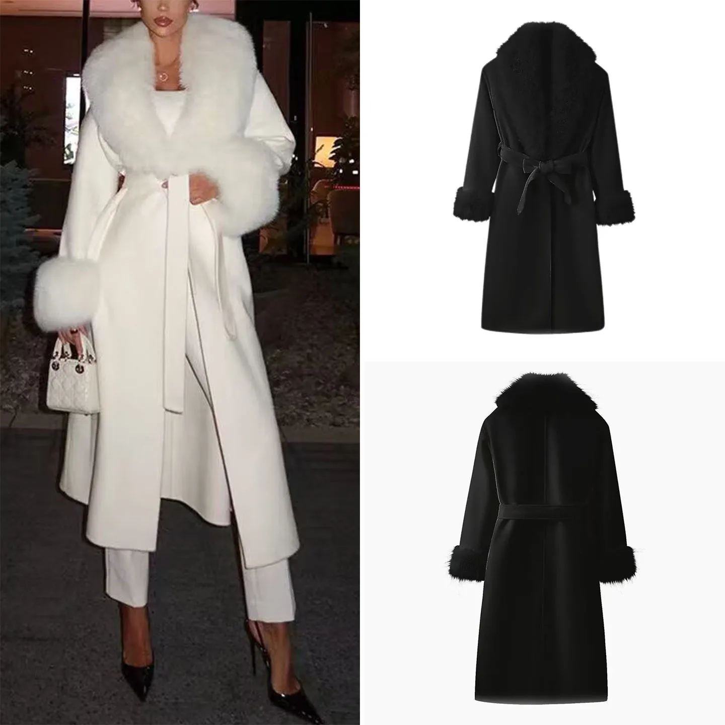 Faionable Long Woolen Coat with Fur Collar And Waist-Cinching Belt Autumn 2025 Women's Collection Ele Outerwear
Faionable Long Woolen Coat with Fur Collar And Waist-Cinching Belt Autumn 2025 Women's Collection Ele Outerwear