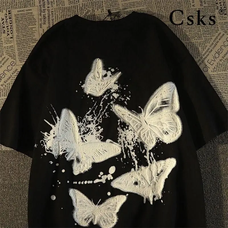 Ins Cotton Retro Niche Butterfly Print Short Sleeve T-shirt Female-New Summer 2024
Ins Cotton Retro Niche Butterfly Print Short Sleeve T-shirt Female-New Summer 2024