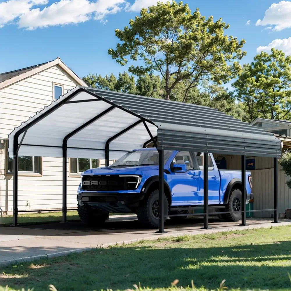 12X20X8.48 T Carport, Heavy Duty with Galvanized Steel Roo and e, Metal Carport Upgraded Extra Large Garage or Pickup, Boat, Car
12X20X8.48 T Carport, Heavy Duty with Galvanized Steel Roo and e, Metal Carport Upgraded Extra Large Garage or Pickup, Boat, Car