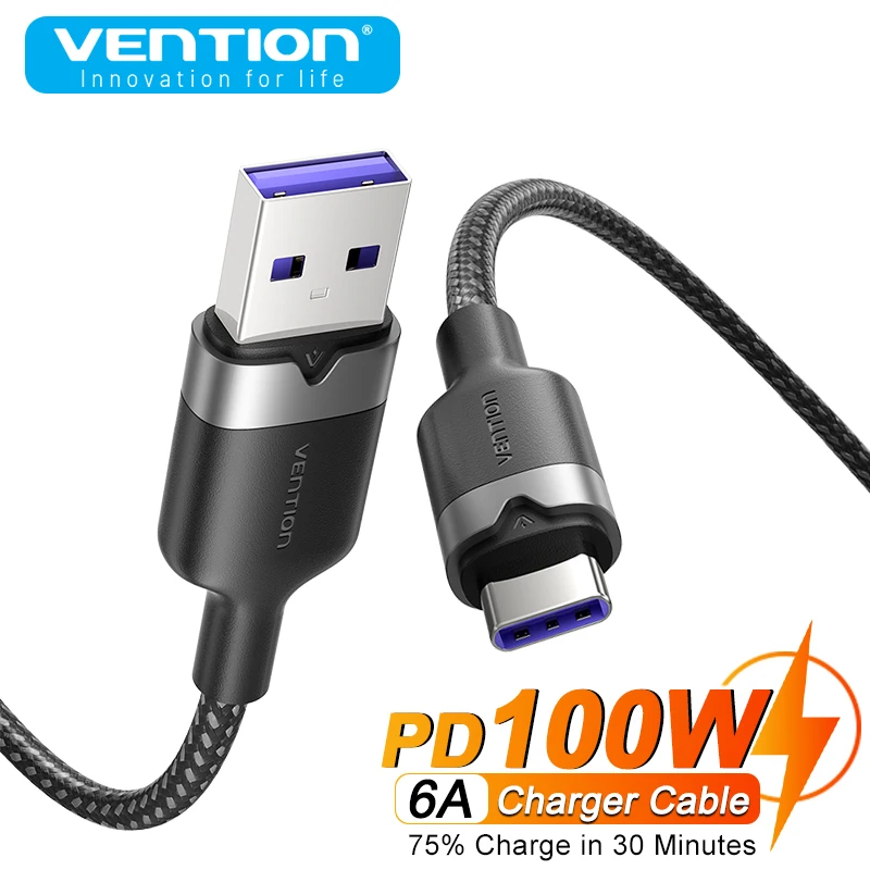 Vention 100W USB A To Type C Cable For Xiaomi 14 13 Samsung Oneplus Poco F3 6A Fast Charging For Macbook iPad Pro USB Data Cord
Vention 100W USB A To Type C Cable For Xiaomi 14 13 Samsung Oneplus Poco F3 6A Fast Charging For Macbook iPad Pro USB Data Cord