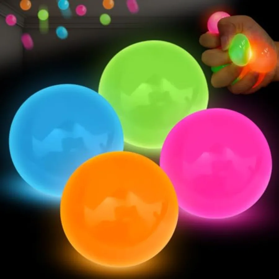 New product tasting price 4Pcs Glow in The Dark Sensory Balls, Upgraded Glowing Sticky Balls Stick to The Ceiling, Stress Relie
New product tasting price 4Pcs Glow in The Dark Sensory Balls, Upgraded Glowing Sticky Balls Stick to The Ceiling, Stress Relie