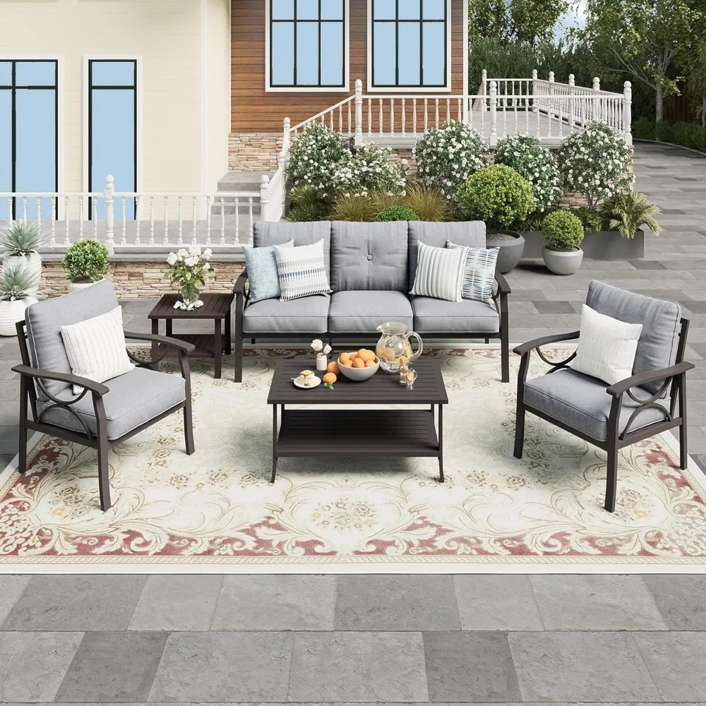 Outdoor Patio Furniture Set, Outdoor Metal Sectional Furniture with Cushions, Outdoor Conversation Seating Set
Outdoor Patio Furniture Set, Outdoor Metal Sectional Furniture with Cushions, Outdoor Conversation Seating Set