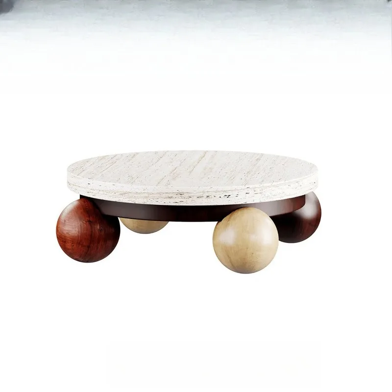 All solid wood light luxury coffee table Italian marble edge few villas high-end modern simplicity
All solid wood light luxury coffee table Italian marble edge few villas high-end modern simplicity