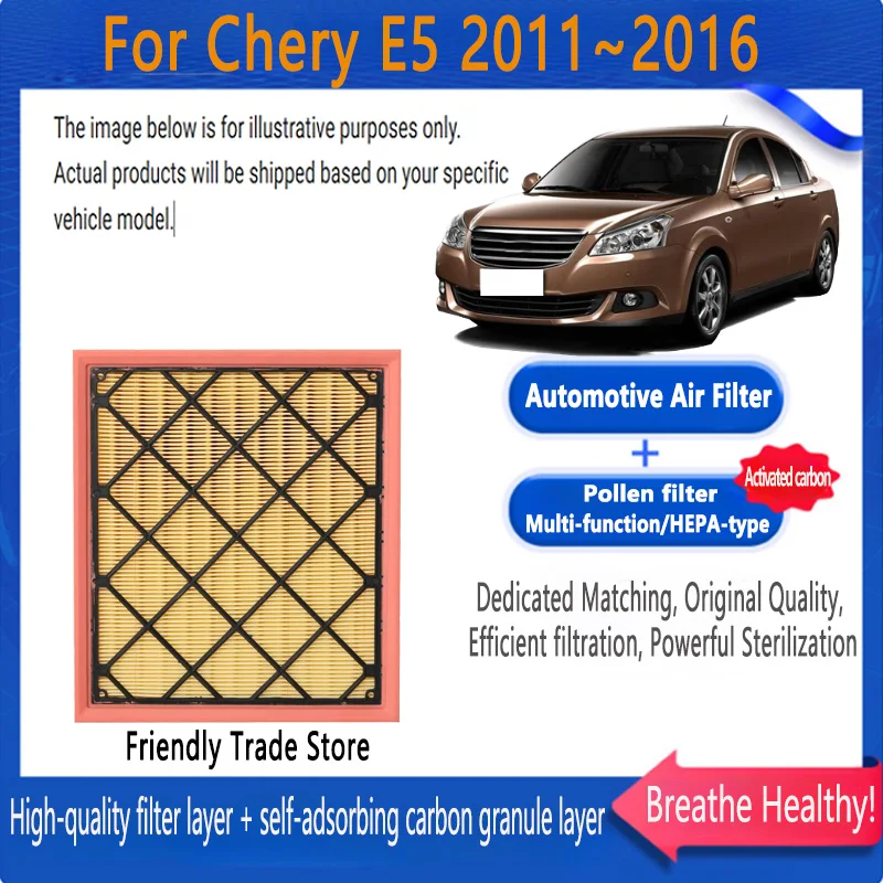 Automotive Air Filter Car Engine Air Filter For Chery E5 2011~2016 15 1.5L 1.8L Carbon Cabin Filter Kit Auto Spare Replacement
Automotive Air Filter Car Engine Air Filter For Chery E5 2011~2016 15 1.5L 1.8L Carbon Cabin Filter Kit Auto Spare Replacement