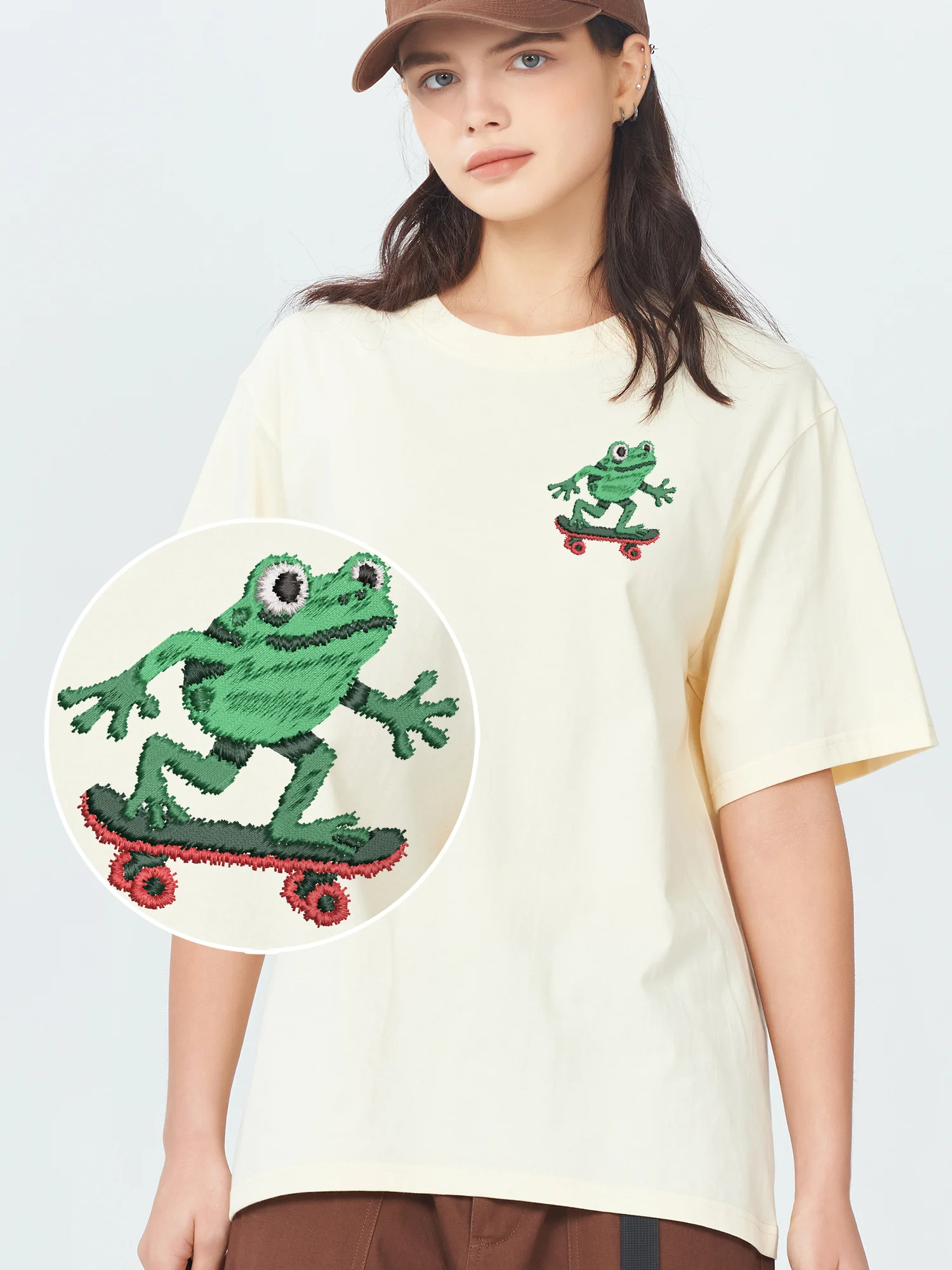 Skateboarding Frog Embroidered T Shirts Casual Cotton Graphic Tees Adult Mens Designer Clothes Classic Embroidery Tops
Skateboarding Frog Embroidered T Shirts Casual Cotton Graphic Tees Adult Mens Designer Clothes Classic Embroidery Tops