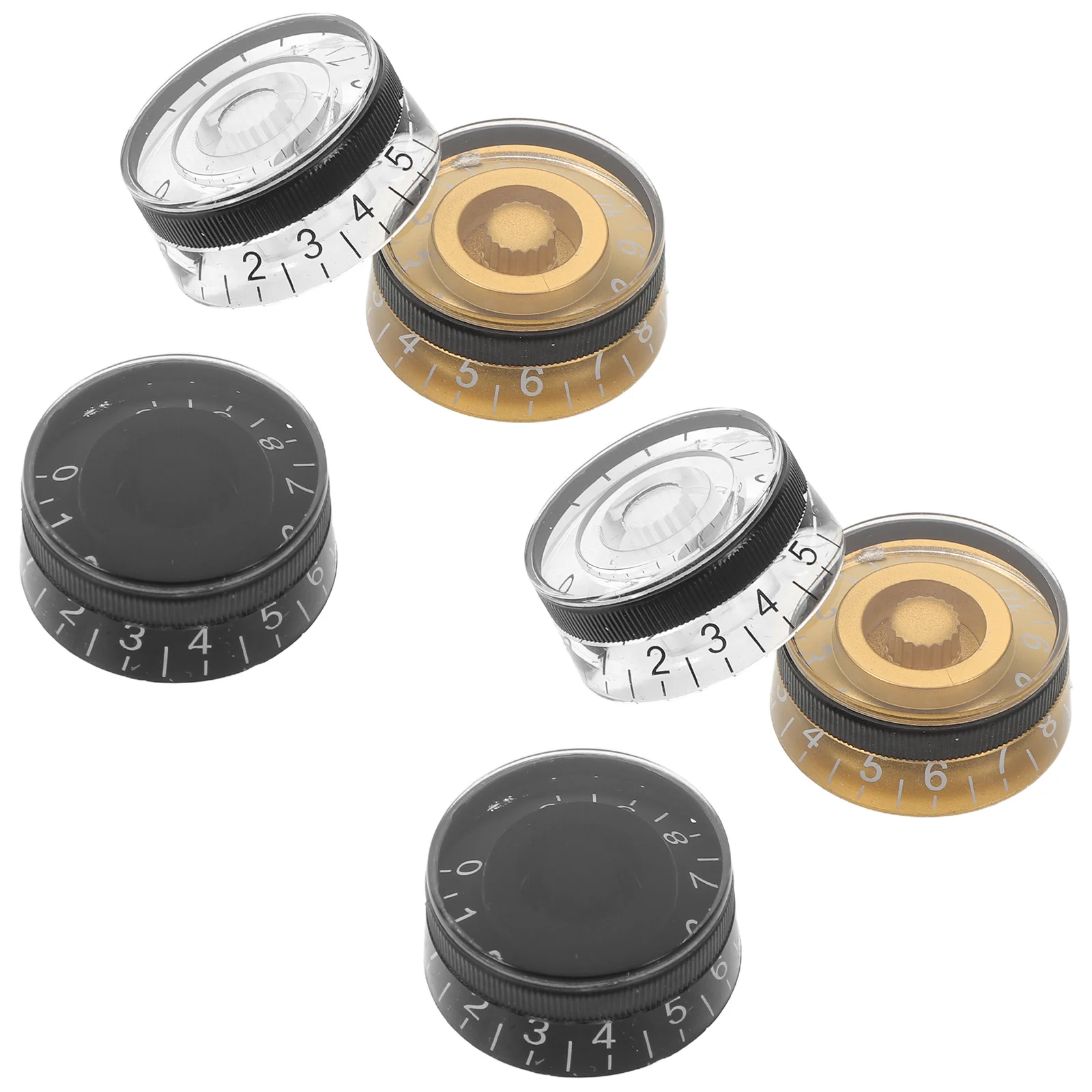 6Pcs Plastic Electric Guitar Volume Tone Control Knobs Dome Potentiometer Caps Replacement Guitar Bass Instrument Parts
