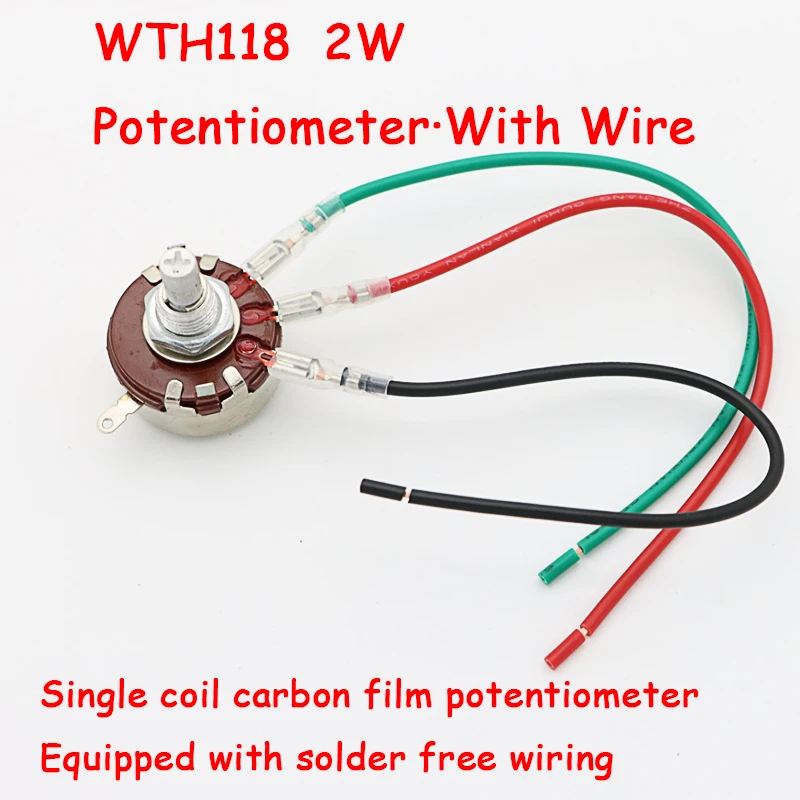 2PCS WTH118 1K 2.2K 4.7K 10K 47K 56K 68K 100K 470K 1M 2W 1A Potentiometer Authentic Variable Resistor VR Resistance 47K Ohm
2PCS WTH118 1K 2.2K 4.7K 10K 47K 56K 68K 100K 470K 1M 2W 1A Potentiometer Authentic Variable Resistor VR Resistance 47K Ohm