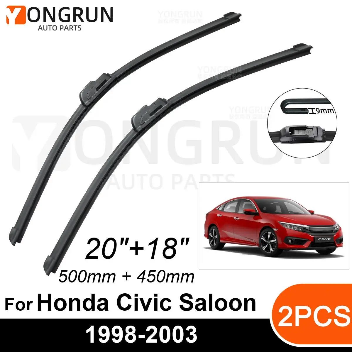 Стеклоочистители передние Автомобильные для Honda Civic Saloon 1998-2003, резиновые щетки стеклоочистителя 20 + 18 дюймов, лобовое стекло автомобиля
Стеклоочистители передние Автомобильные для Honda Civic Saloon 1998-2003, резиновые щетки стеклоочистителя 20 + 18 дюймов, лобовое стекло автомобиля