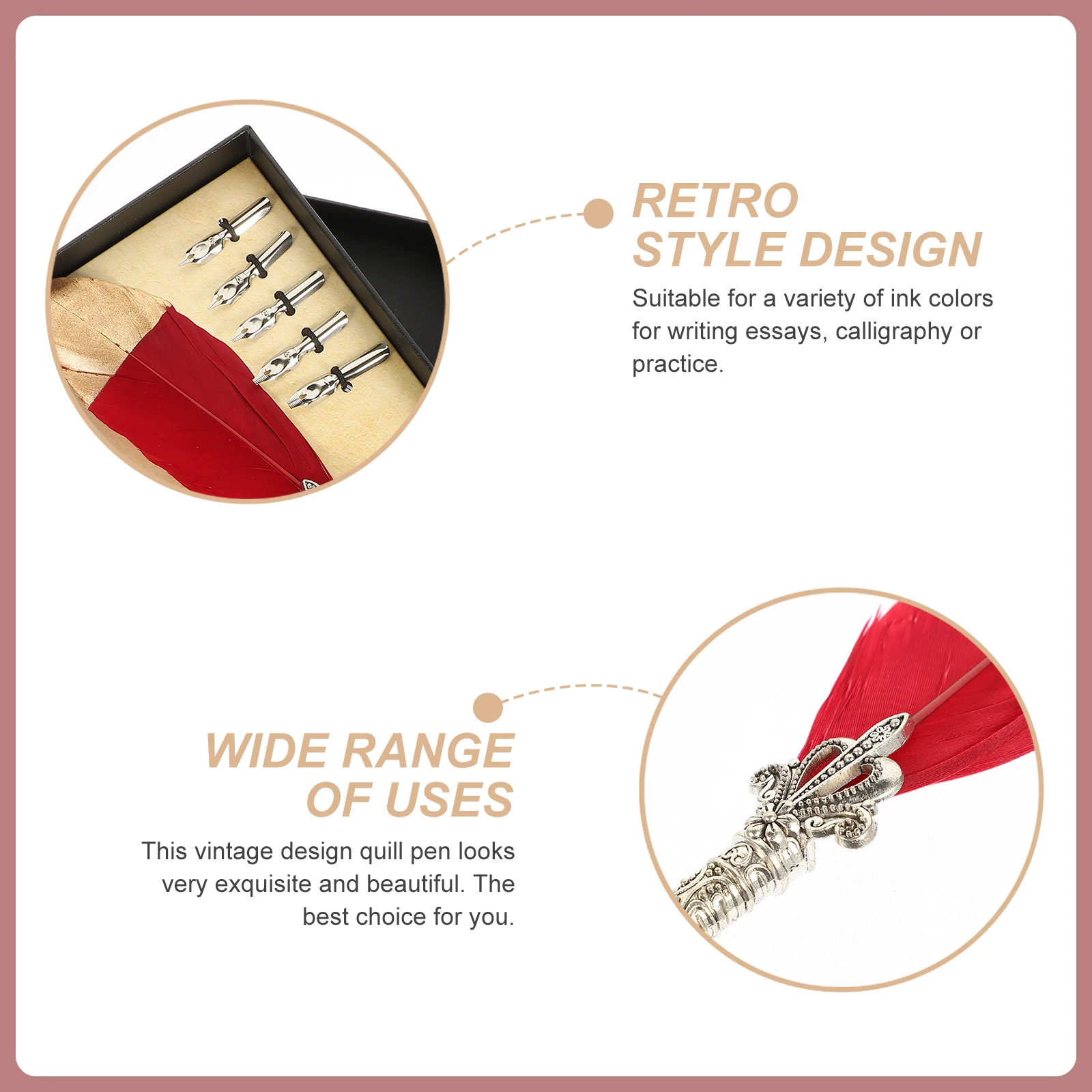 1Set Quill Pen Set Vintage Design Decorative Dip Pen for Calligraphy Practice Essay Writing Birthday Business Gift
1Set Quill Pen Set Vintage Design Decorative Dip Pen for Calligraphy Practice Essay Writing Birthday Business Gift