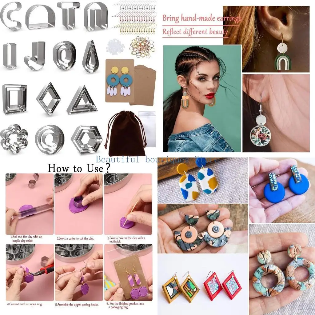 U4LF 30pcs Set Polymer Clay Earring Cutters 14 Earring Shapes Diy Making Earring Jewelry Gift on Festival Anniversary 
U4LF 30pcs Set Polymer Clay Earring Cutters 14 Earring Shapes Diy Making Earring Jewelry Gift on Festival Anniversary
