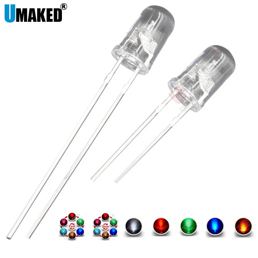 1000Pcs 5mm Led Diode Flashing White Red Green Blue Yellow Clear Color Changing Light Emitting diy led lamp lighting bead
1000Pcs 5mm Led Diode Flashing White Red Green Blue Yellow Clear Color Changing Light Emitting diy led lamp lighting bead