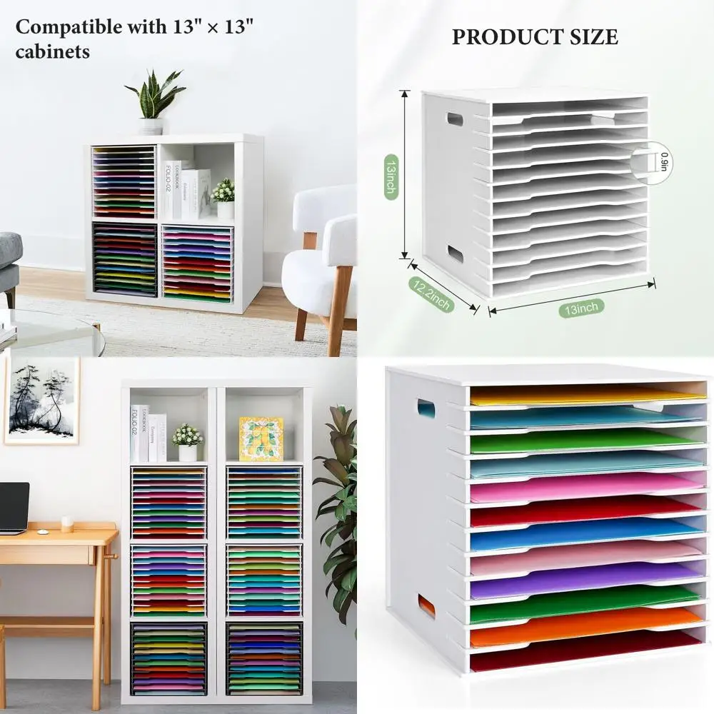 12-Slot Scrapbook Paper Storage Organizer, 12 x 12, White, Home Office School Use
12-Slot Scrapbook Paper Storage Organizer, 12 x 12, White, Home Office School Use