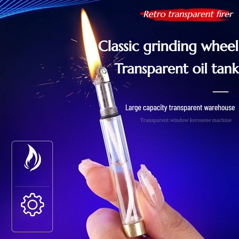 New Retro Large Capacity Transparent Oil Silo Color Small Portable Grinding Wheel Lighter Smoking Accessories Cigarette Lighter
New Retro Large Capacity Transparent Oil Silo Color Small Portable Grinding Wheel Lighter Smoking Accessories Cigarette Lighter