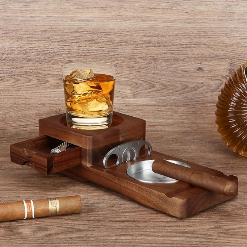 Solid Wood Ashtray with Cigar Drawer, Whiskey Cup Holder, Tray, Cigarret Box, Home Accessories,
Solid Wood Ashtray with Cigar Drawer, Whiskey Cup Holder, Tray, Cigarret Box, Home Accessories,