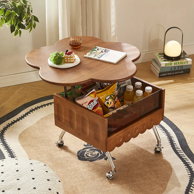 Medium and retro French solid wood mobile lifting folding coffee table household small apartment sofa bedside storage cabinet
Medium and retro French solid wood mobile lifting folding coffee table household small apartment sofa bedside storage cabinet