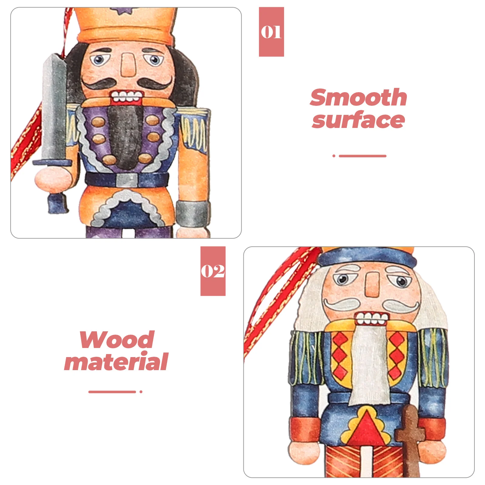4Pcs Nutcracker Soldiers Christmas Tree Pendant Hanging Decorations Xmas Party Ornaments Nutcracker Soldiers for Crafts 
4Pcs Nutcracker Soldiers Christmas Tree Pendant Hanging Decorations Xmas Party Ornaments Nutcracker Soldiers for Crafts