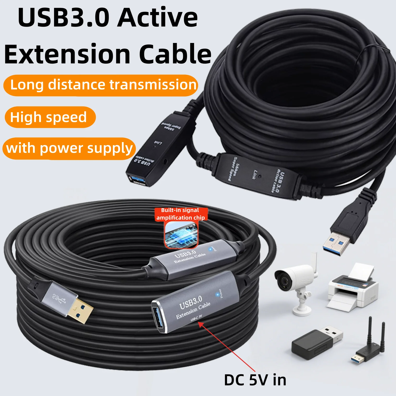 Active USB 3.0 Male to Female Extension Cable with Expansion Chipset Signal Boosters Compatible with Xbox PS4 Oculus Quest 3 VR
Active USB 3.0 Male to Female Extension Cable with Expansion Chipset Signal Boosters Compatible with Xbox PS4 Oculus Quest 3 VR