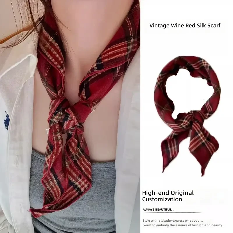 2026 Cotton Small Silk Scarf Plaid Headscarf Triangle Neck Scarf High Sense Versatile Unisex Scarf for Neck Waist or Hair
2026 Cotton Small Silk Scarf Plaid Headscarf Triangle Neck Scarf High Sense Versatile Unisex Scarf for Neck Waist or Hair