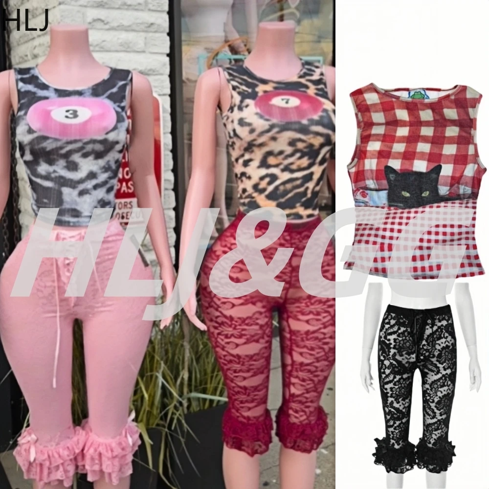 HLJ Y2K Fashion Lace See Though Lace Shorts Two Piece Sets Women O Neck Sleeveless Tank Top + Shorts Outfits Y2K 2pcs Streetwear
HLJ Y2K Fashion Lace See Though Lace Shorts Two Piece Sets Women O Neck Sleeveless Tank Top + Shorts Outfits Y2K 2pcs Streetwear