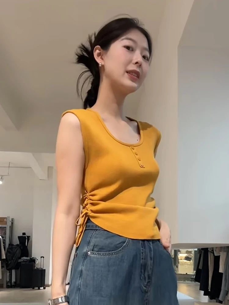 Women's Color round Ne Svel Knitted Top Lightweight Breathable Slimming ort Sle Summer Design Korean Version
Women's Color round Ne Svel Knitted Top Lightweight Breathable Slimming ort Sle Summer Design Korean Version