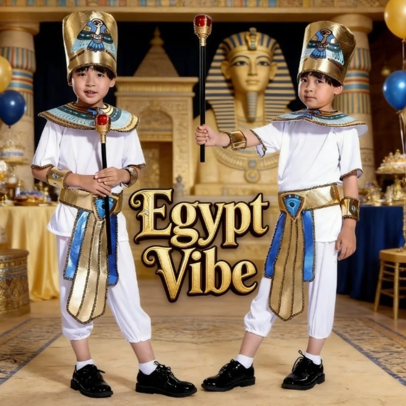 Egyptian Pharaoh and Cleopatra Costume for Kids National Style Cosplay Outfit Boys Prince and Girls Princess Performance Dress
Egyptian Pharaoh and Cleopatra Costume for Kids National Style Cosplay Outfit Boys Prince and Girls Princess Performance Dress