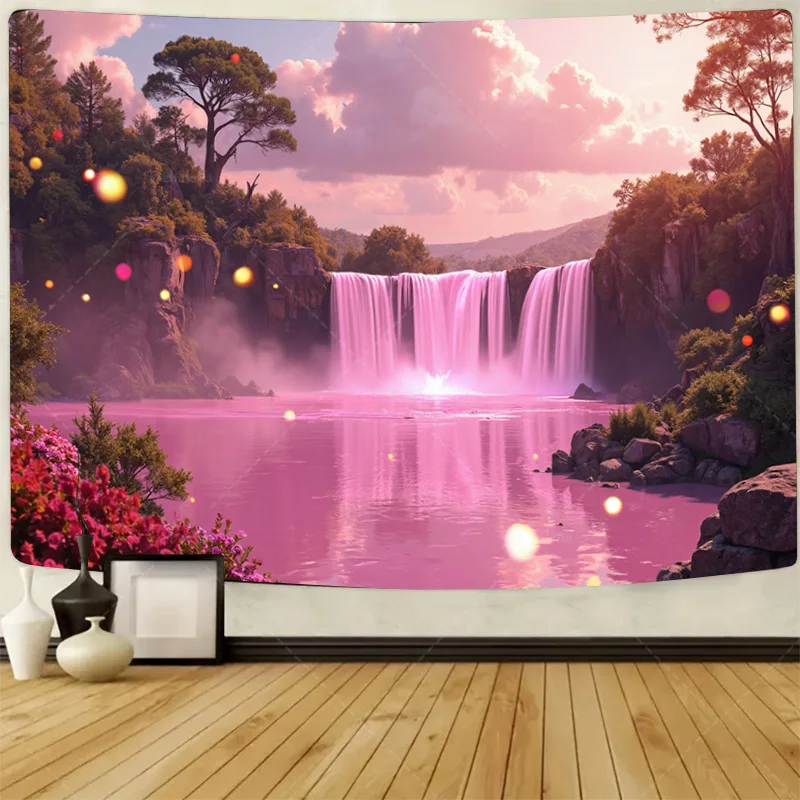 1pc Wall Tapestry "Pink Waterfall Fantasy Tapestry - Dreamy Landscape Wall Art"
1pc Wall Tapestry "Pink Waterfall Fantasy Tapestry - Dreamy Landscape Wall Art"