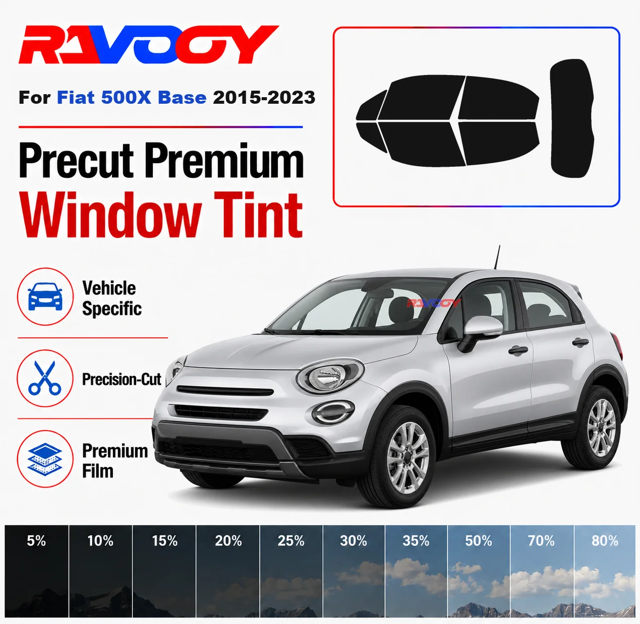 Premium Precut Window Tint Kit Front Rear Windows Rear Windshield For Fiat 500X Base 2015-2023 Complete Set Nano Ceramic Film
Premium Precut Window Tint Kit Front Rear Windows Rear Windshield For Fiat 500X Base 2015-2023 Complete Set Nano Ceramic Film