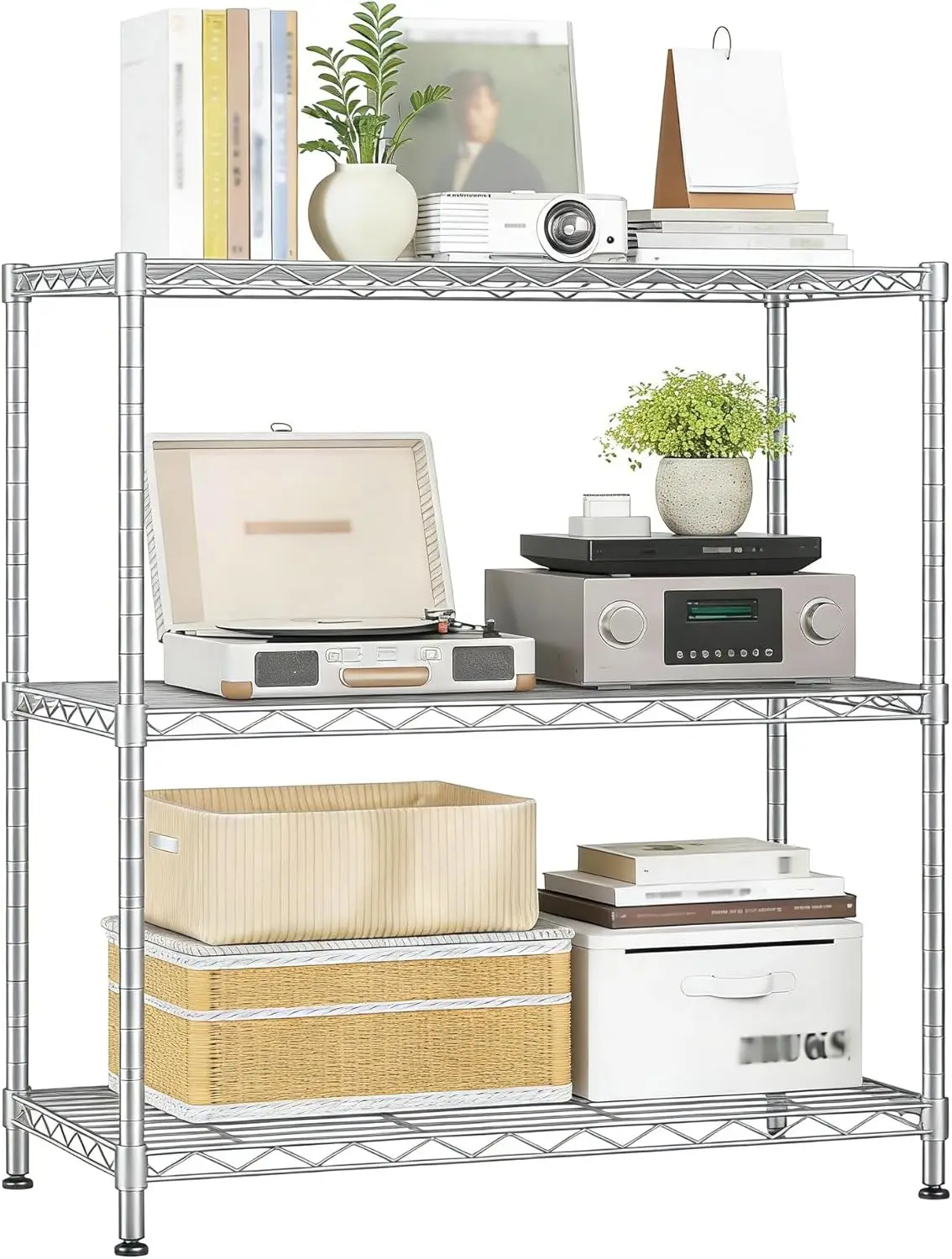 Storage Shelves, 3 Tier Heavy Duty Metal Shelving Unit with Wheels, 1050 LBS Adjustable Steel Wire Shelf for Garage, Kitchen
Storage Shelves, 3 Tier Heavy Duty Metal Shelving Unit with Wheels, 1050 LBS Adjustable Steel Wire Shelf for Garage, Kitchen