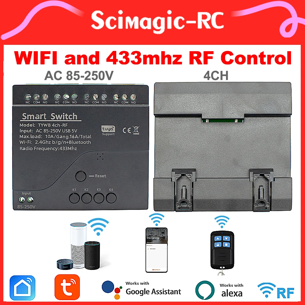 Tuya WIFI и 433 RF Control Smart Switch USB 5V 85-250V 16 A Реле мгновенного переключения режима блокировки работают с Alexa Google Home
Tuya WIFI и 433 RF Control Smart Switch USB 5V 85-250V 16 A Реле мгновенного переключения режима блокировки работают с Alexa Google Home