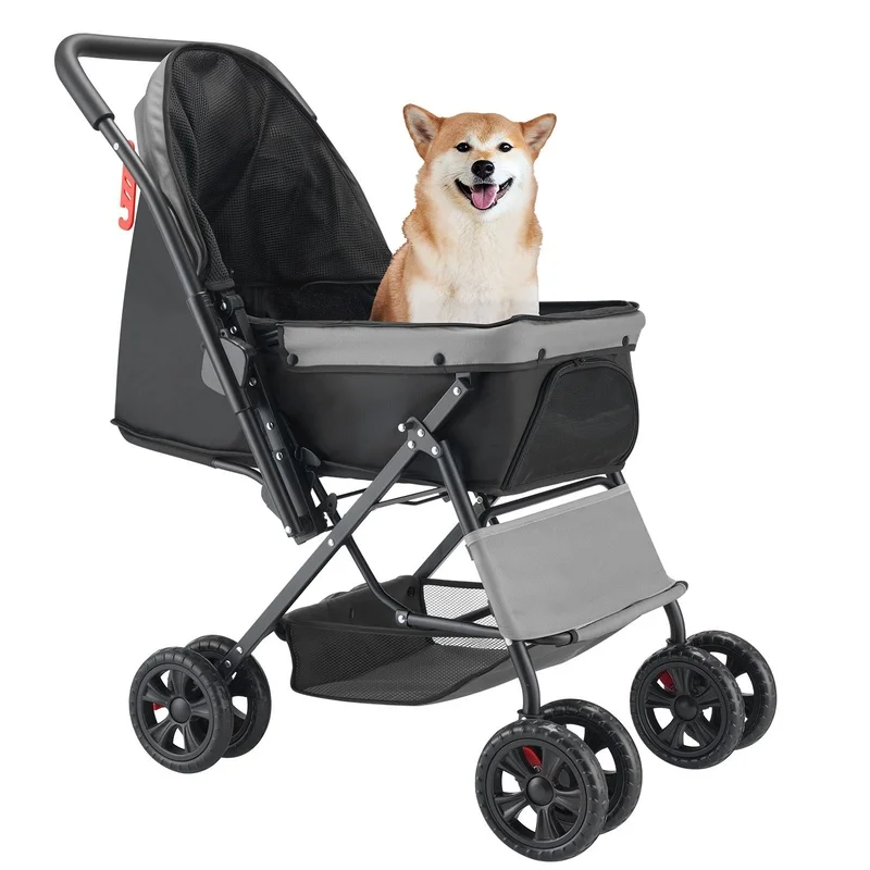 Foldable Dog Stroller with 4 Wheels, Reversible Handle, Supports Up to 44lbs
Foldable Dog Stroller with 4 Wheels, Reversible Handle, Supports Up to 44lbs