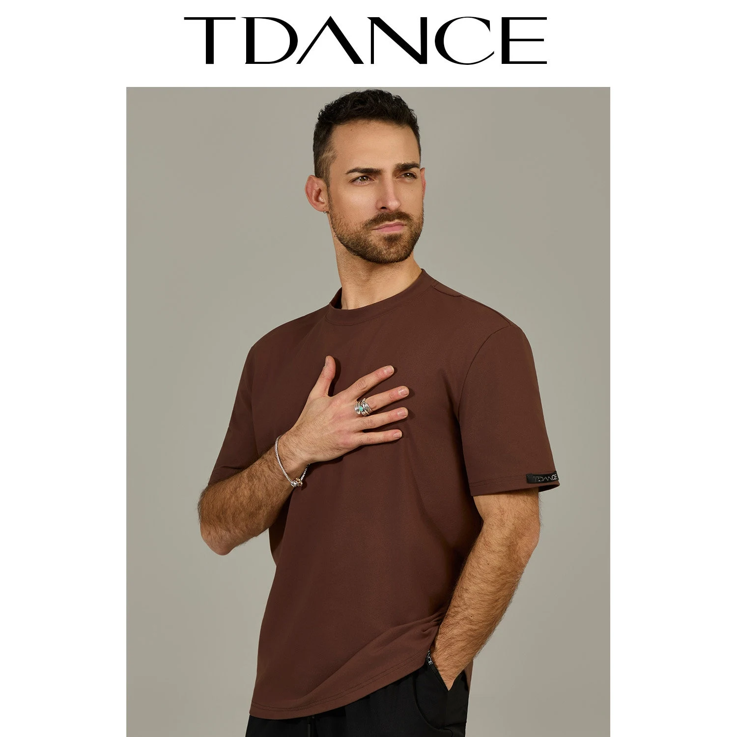 Men Latin Dance Summer Wear Round Neck Short Sleeves Brown Black Tops Adult Male Chacha Salsa Dance Clothes Sport T Shirt SS2430
Men Latin Dance Summer Wear Round Neck Short Sleeves Brown Black Tops Adult Male Chacha Salsa Dance Clothes Sport T Shirt SS2430