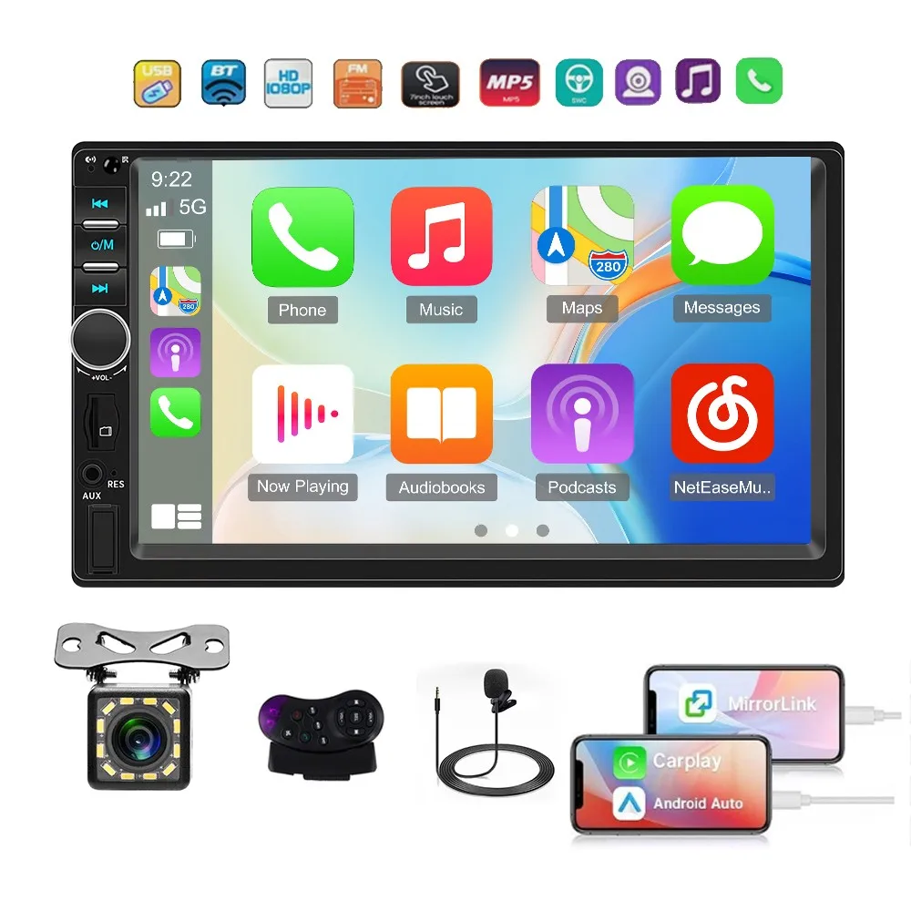 For Double Din Apple Carplay Android Auto Car Stereo Radio Bluetooth 7 Inch Touch Screen
For Double Din Apple Carplay Android Auto Car Stereo Radio Bluetooth 7 Inch Touch Screen