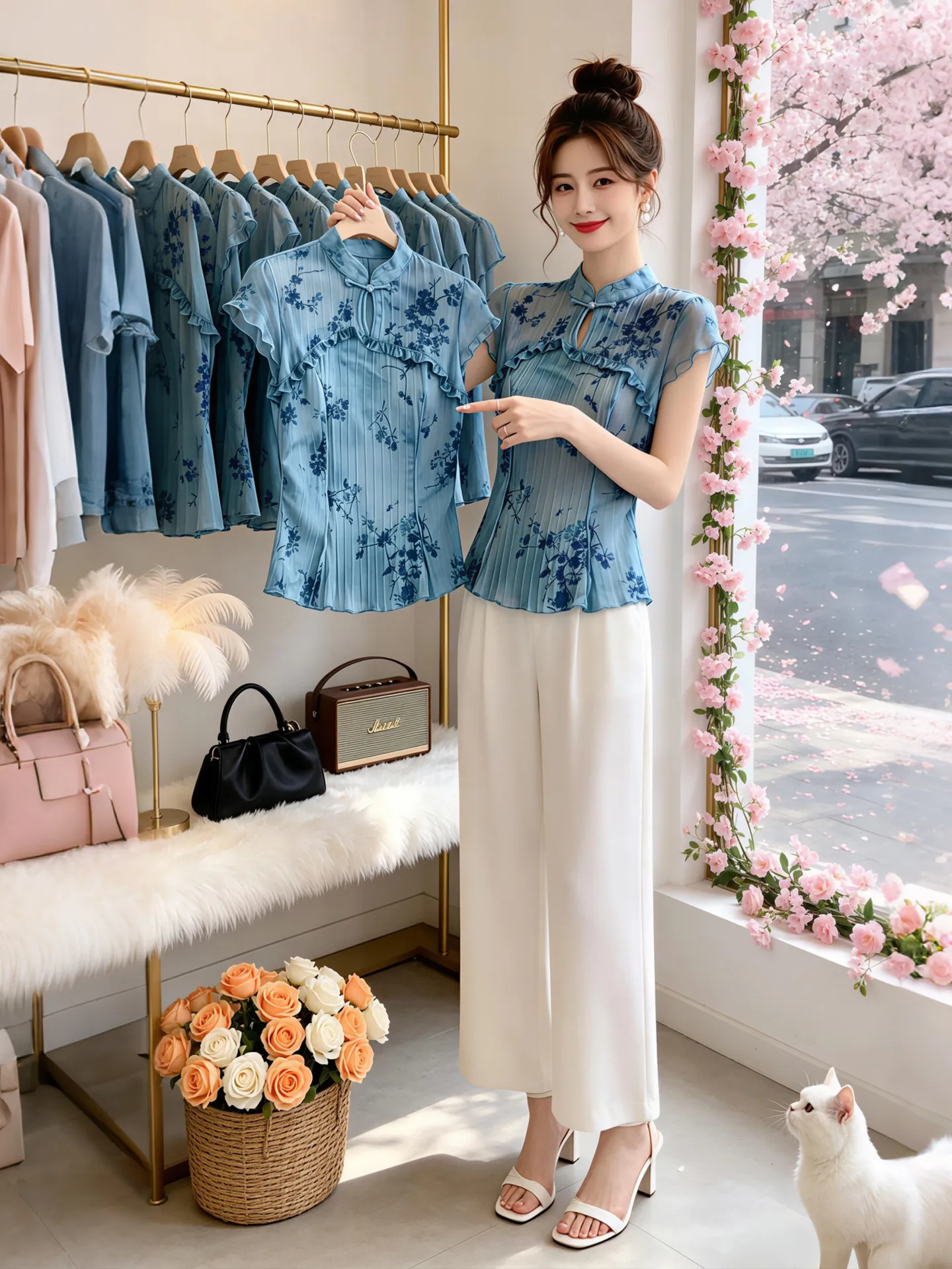 Slim Fit Short Sleeve Printed Top for Women Stylish Casual Shirt Breathable Skin-friendly Lightweight Summer New Arrival
Slim Fit Short Sleeve Printed Top for Women Stylish Casual Shirt Breathable Skin-friendly Lightweight Summer New Arrival