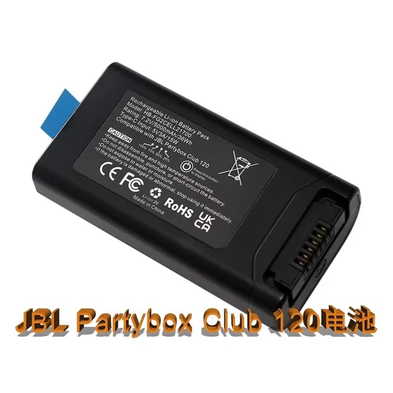 Аккумуляторная батарея HB-FG2CELL21700 7.2V 5000mAh Type-C для колонки Partybox Club 120
Аккумуляторная батарея HB-FG2CELL21700 7.2V 5000mAh Type-C для колонки Partybox Club 120