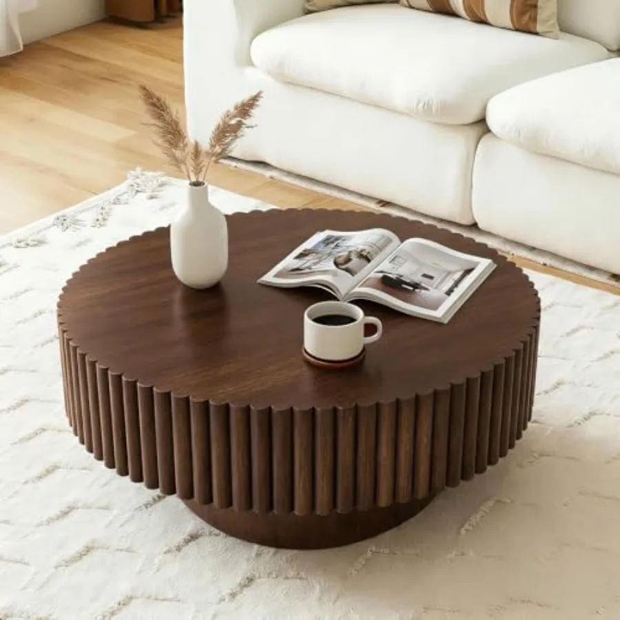 Round Coffee Table, 31.5" Wooden Fluted Coffee Table with Fluted Base, Circle Accent Center Table for Living Room Apartment Off
Round Coffee Table, 31.5" Wooden Fluted Coffee Table with Fluted Base, Circle Accent Center Table for Living Room Apartment Off