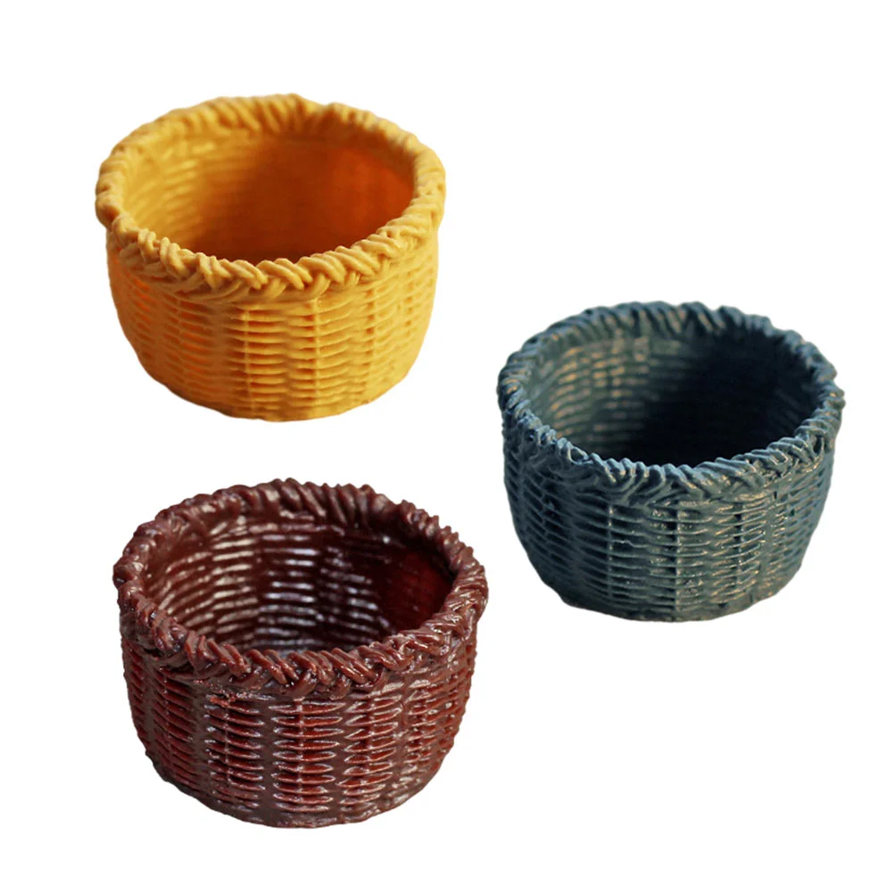 3 Pcs Mini Basket Storage Ornament House Accessory Accessories for Home Decor Model Miniature Toys Micro Scene Small Resin
3 Pcs Mini Basket Storage Ornament House Accessory Accessories for Home Decor Model Miniature Toys Micro Scene Small Resin