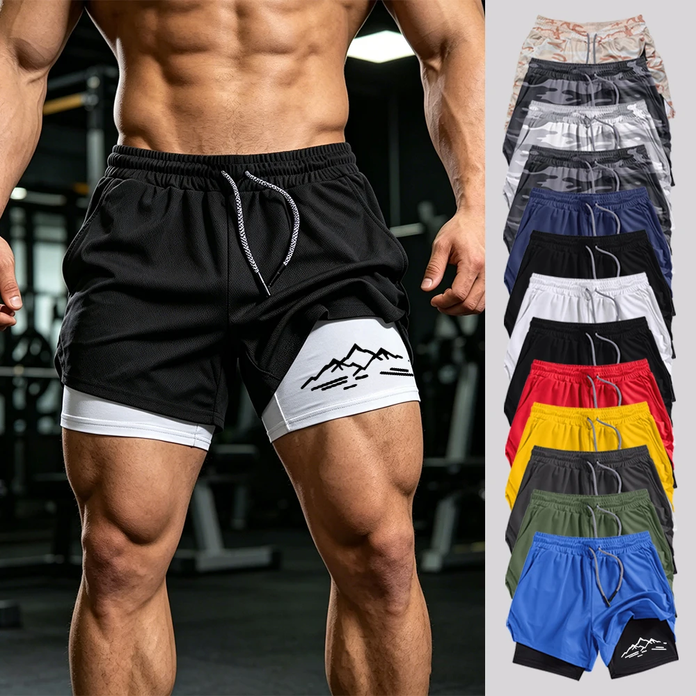 Men's Double Layer Running Shorts Multi-Color Options with Compression Liner & Pockets - Mountain Print Quick Dry Workout Shorts
Men's Double Layer Running Shorts Multi-Color Options with Compression Liner & Pockets - Mountain Print Quick Dry Workout Shorts