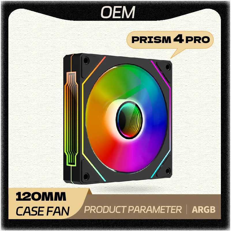 OEM PRISM 4 PRO Компьютерный вентилятор 12 см ARGB 4-контактный ШИМ Тихий охлаждающий вентилятор 12 В Большой объем воздуха
OEM PRISM 4 PRO Компьютерный вентилятор 12 см ARGB 4-контактный ШИМ Тихий охлаждающий вентилятор 12 В Большой объем воздуха