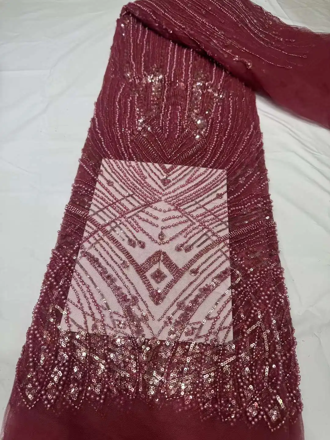African Sequins Lace Fabrics, Latest Beaded Groom Embroidery, French Mesh Lace Material for Party and Wedding CD
African Sequins Lace Fabrics, Latest Beaded Groom Embroidery, French Mesh Lace Material for Party and Wedding CD