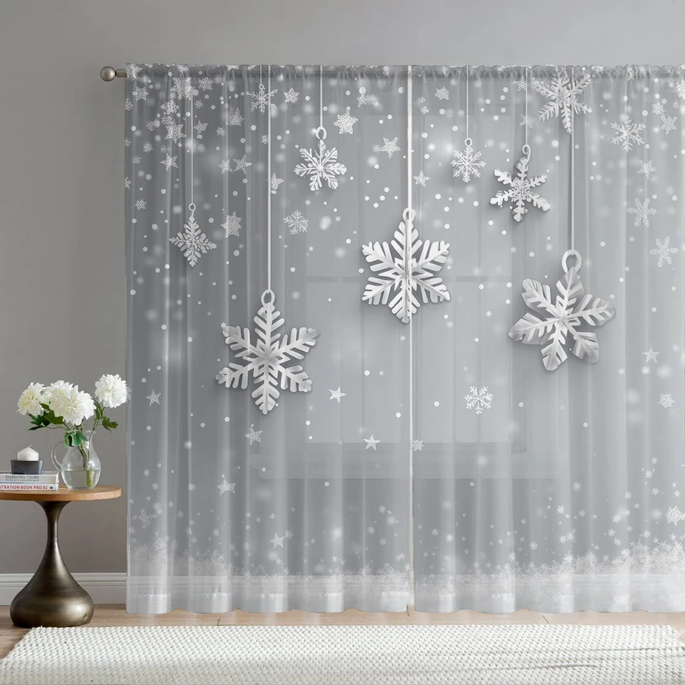 2Pcs Light Gray White Snowflake Print Home Decoration Window Screens Suitable For Coffee Shops, Restaurants, Bedrooms
2Pcs Light Gray White Snowflake Print Home Decoration Window Screens Suitable For Coffee Shops, Restaurants, Bedrooms
