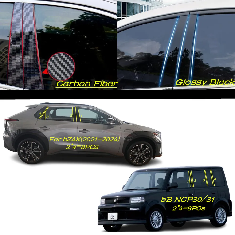 Car PC Material Pillar Post Cover Door Trim Window Molding Sticker Stick Plate Accessories For Toyota bB NCP30 31/bZ4X 2021+
Car PC Material Pillar Post Cover Door Trim Window Molding Sticker Stick Plate Accessories For Toyota bB NCP30 31/bZ4X 2021+