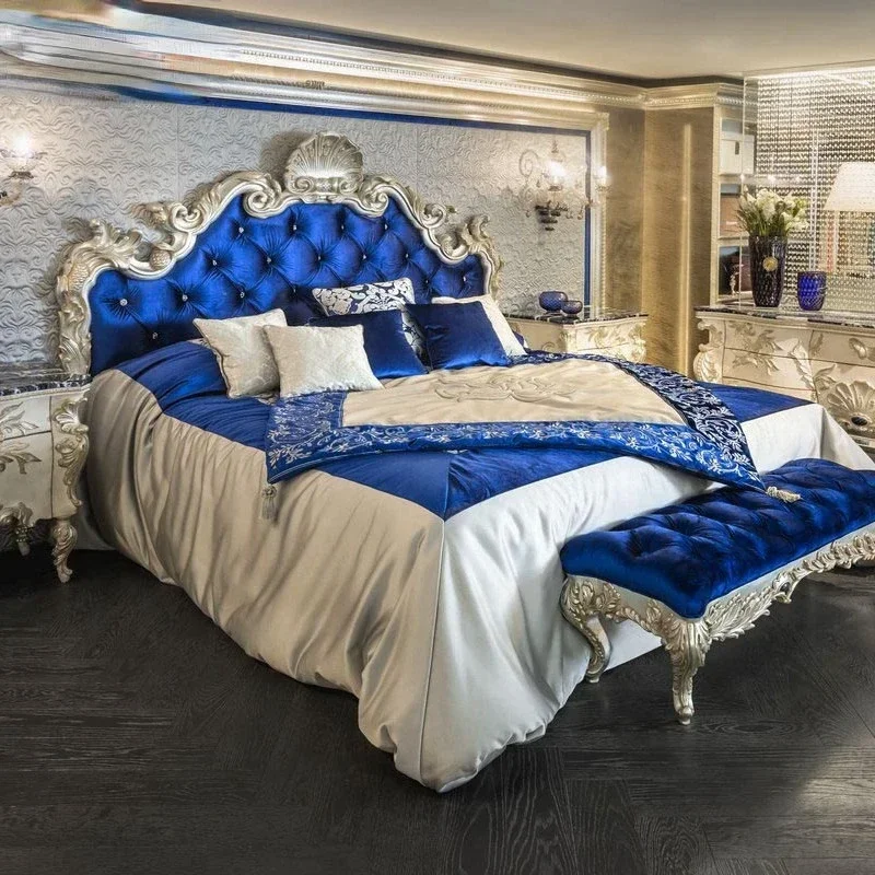 Double cloth 1.8m solid master bedroom luxury wedding European princess simple European storage bed
Double cloth 1.8m solid master bedroom luxury wedding European princess simple European storage bed